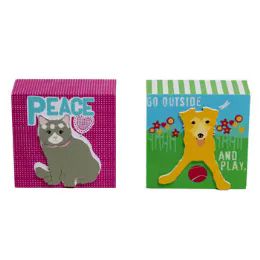 33 Bulk Wood Block Sign 2 Asst Dog, Catpp
