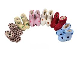 36 Bulk Girls Slipper Boots Multicolored Size S