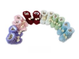 150 Bulk Girls Slipper Boots With Pom Pom Size S