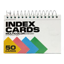 36 Bulk 50 Ct. 3 X 5, Spiral Bound Ruled Color Index Card