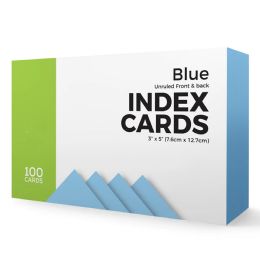 40 Bulk 100 Ct 3 X 5, Index Cards Unruled, Blue
