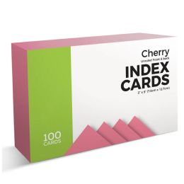 40 Bulk 100 Ct, 3 X 5, Index Cards Unruled, Cherry