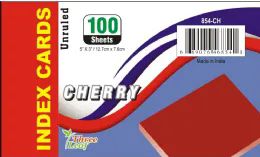 40 Bulk 100 Ct, 3 X 5, Index Cards Unruled,  Cherry