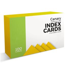 40 Bulk 100 Ct. 3 X 5, Index Cards Unruled, Canary