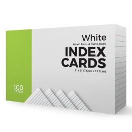 40 Bulk 100 Ct. 3 X 5, Index Cards Ruled, White