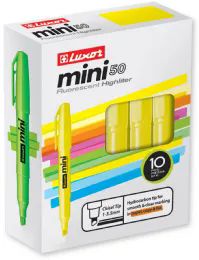 80 Bulk Mini Fluorescent Highlighters With Five Assorted Color (10pk Box)