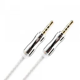 12 Bulk Auxiliary Music Cable 3.5mm To 3.5mm Wire Cable With Metallic Head In Silver
