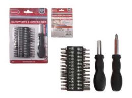 96 Bulk SCREW BITS and DRIVER SET 26-Piece 4.5" Long SCREWDRIVER