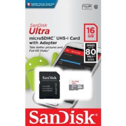 12 Bulk Sandisk Micro Sdhc Flash Memory Card With Adapter 16gb Class 10