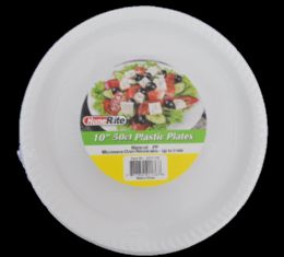12 Bulk 50pc 10inch White Plastic Plates