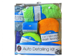 6 Bulk 9 Piece Microfiber Car Cleaning Kit