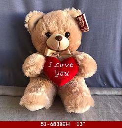 27 Bulk Beige Bear With Heart