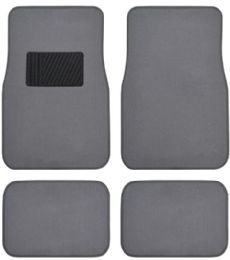 10 Bulk 4 Piece Auto Floor Mat Med Grey Universal