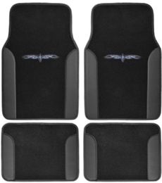 10 Bulk 4 Piece 2 Tone Tribal Tattoo Floor Mat Black