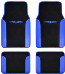 10 Bulk 4 Piece 2 Tone Tribal Tattoo Floor Mat Blue