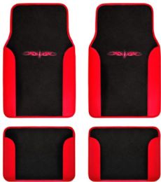 10 Bulk 4 Piece 2 Tone Tribal Tattoo Floor Mat Red