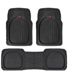 4 Bulk 4 Motor Trend 3 Piece Hd Rubber Floor Black