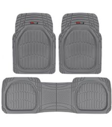 4 Bulk Motor Trend 3 Piece Hd Rubber Floor Grey
