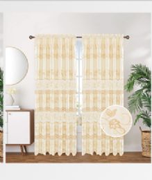 12 Bulk Curtain Panel Rod Pocket Color Yellow
