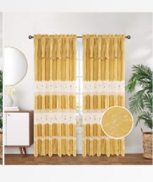 12 Bulk Curtain Panel Rod Pocket Color Gold