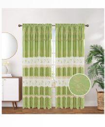 12 Bulk Curtain Panel Rod Pocket Color Green