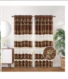 12 Bulk Curtain Panel Rod Pocket Color Brown