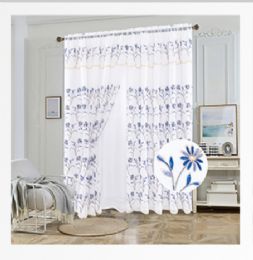 12 Bulk Curtain Panel Rodpocket Color Blue