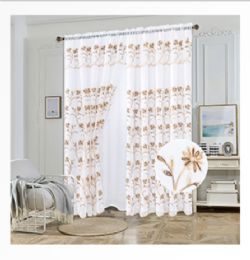 12 Bulk Curtain Panel Rodpocket Color Brown