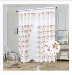 12 Bulk Curtain Panel Rodpocket Color Brown