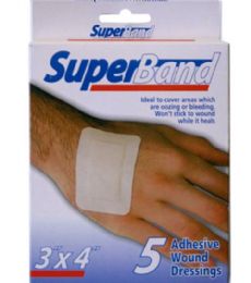 72 Bulk 5 Piece 3x4 Adhesive Wound Dressings