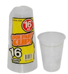 96 Bulk 16 Piece 16oz Clear Cups