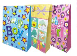 36 Bulk Celebrate Baby Jumbo Gift Bag Glossy