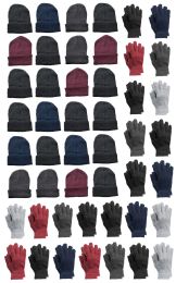 60 Bulk Yacht & Smith Unisex Assorted Colored Winter Hat & Glove Set