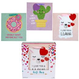 36 Bulk Gift Bag Valentine 3ast W/all Over Glitter 36pc Pdq 9.6 X 10.375 X 4.125in Bag Size