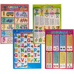 108 Bulk Educational Molded Wall Plaque 4ast 26x16.5 Abc/math Styles