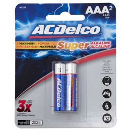 48 Bulk Batteries Aaa 2pk Alkaline Ac Delco On Blister Card