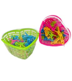 96 Bulk 20 Piece Plastic Clothes Pin With Basket