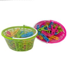 96 Bulk 20 Piece Plastic Clothes Pin With Basket