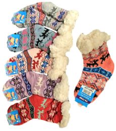 36 Bulk Colorful Reindeer Holiday Sock