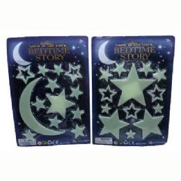 48 Bulk 9-14 Pcs Glow In The Dark Moon/stars