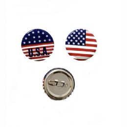 96 Bulk Usa Flag Mini Button Pin