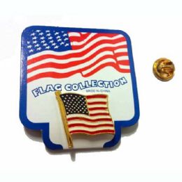 96 Bulk Usa Flag Carded Lapel Pin
