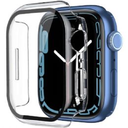 12 Bulk Tempered Glass Screen Protector Full Coverage Shockproof Cover Case For Apple Watch Series 7 Only In Clear