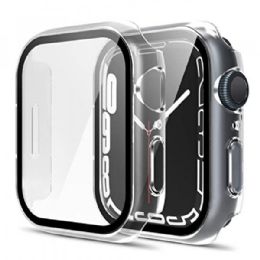 12 Bulk Tempered Glass Screen Protector Full Coverage Shockproof Cover Case For Apple Watch Series 7 Only In Clear