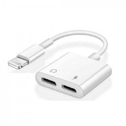 24 Bulk 2 In 1 Lightning Ios Splitter Adapter With Charge Port And Headphone Jack