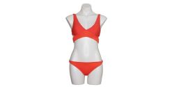 12 Bulk Junior Ladies Two - Piece Swimsuits W/ Adjustable Straps - Coral - Sizes SmalL-xl