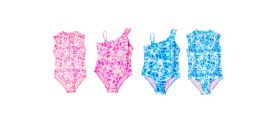 24 Bulk Infant Girl's High Fashion One Piece Swimsuits With Tie Dye Print Sizes 12M-24m