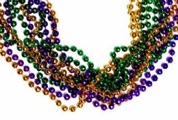 144 Bulk Disco Ball Bead Mardi Gras Necklace, 32" Length