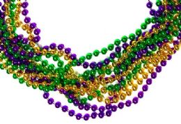 144 Bulk Round Ball Bead Mardi Gras Necklace 48 Length