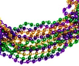 144 Bulk Mirror Ball Bead Mardi Gras Necklace, 4 inch Length